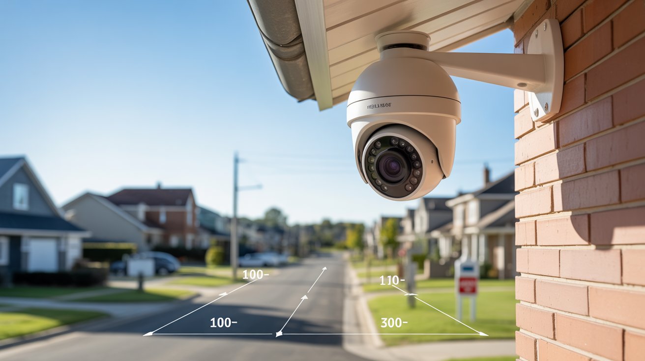 How far can security cameras see with a PTZ dome security camera covering a residential neighborhood