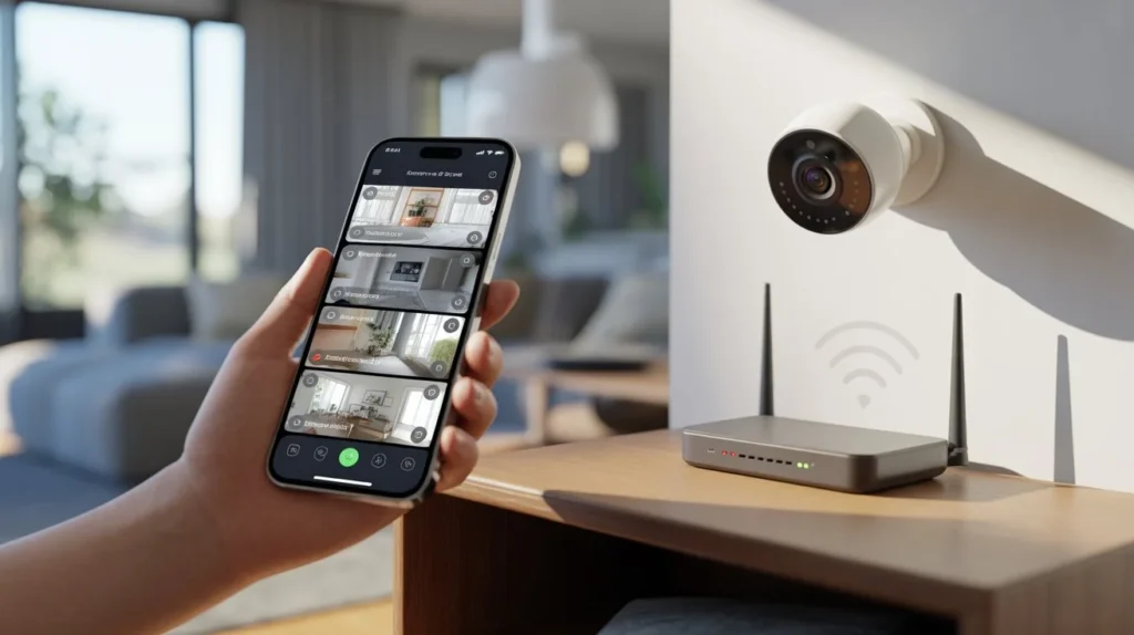 How to Connect a Security Camera to a Phone via a wireless router and mobile app