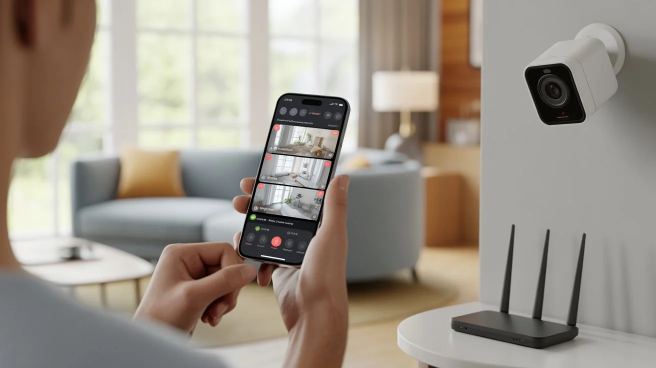 How to Connect a Security Camera to a Phone using a smart home app interface
