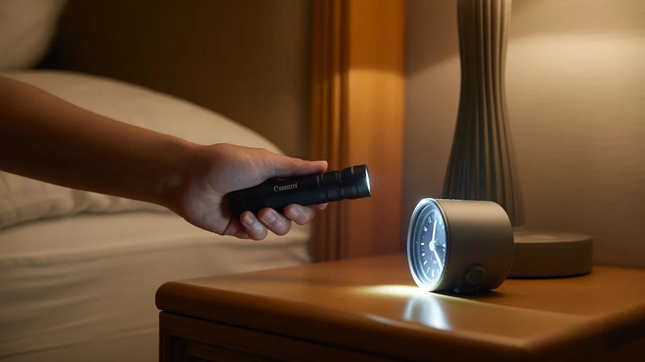 Can a Flashlight Find Hidden Cameras by checking a suspicious bedside clock camera