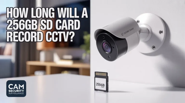 How long will a 256GB SD card record CCTV — Cam Security Surveillance blog featured image with camera and SD card