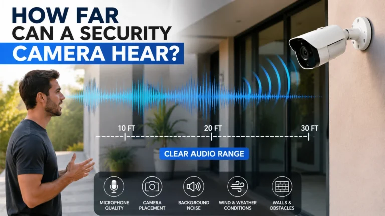 How far can a security camera hear? Clear audio range explained.